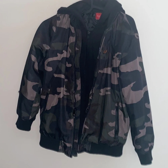 Guess Camo  bomber jacket Sz 12 - Picture 3 of 12